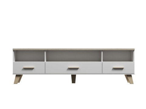 StolikTV.pl LOTTA 180 3S3K biały+ dąb sonoma